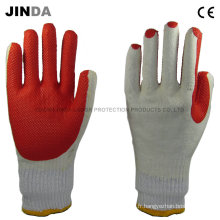 Gant de caoutchouc revêtu de fil de garniture Gants de travail de protection (R001)